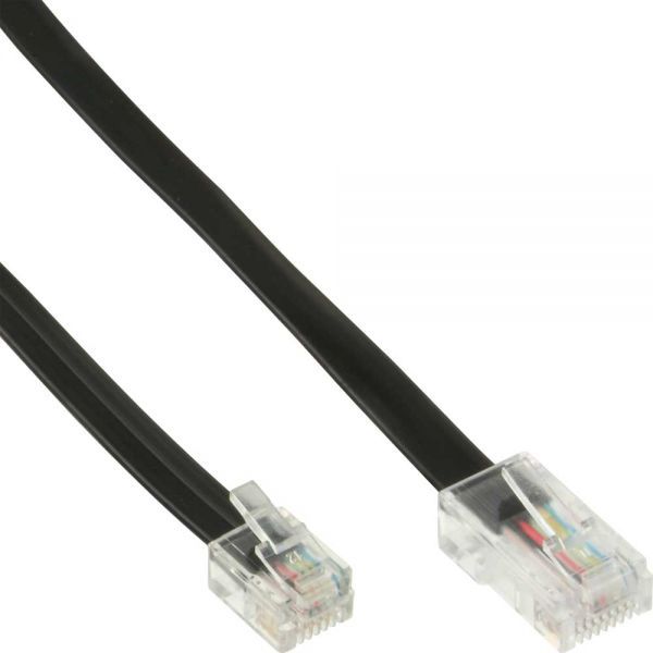 InLine Modularny kabel RJ45 do RJ11, 6R4C, czarny, 6m (18866)