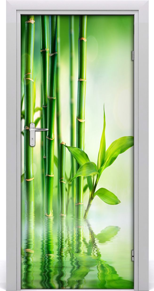 Tulup Fototapeta samoprzylepna na drzwi 85 x 205 cm Bambusy w wodzie