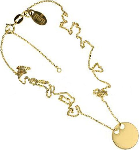 Lovrin Srebrny pozłacany naszyjnik 925 z blaszką 1,93g