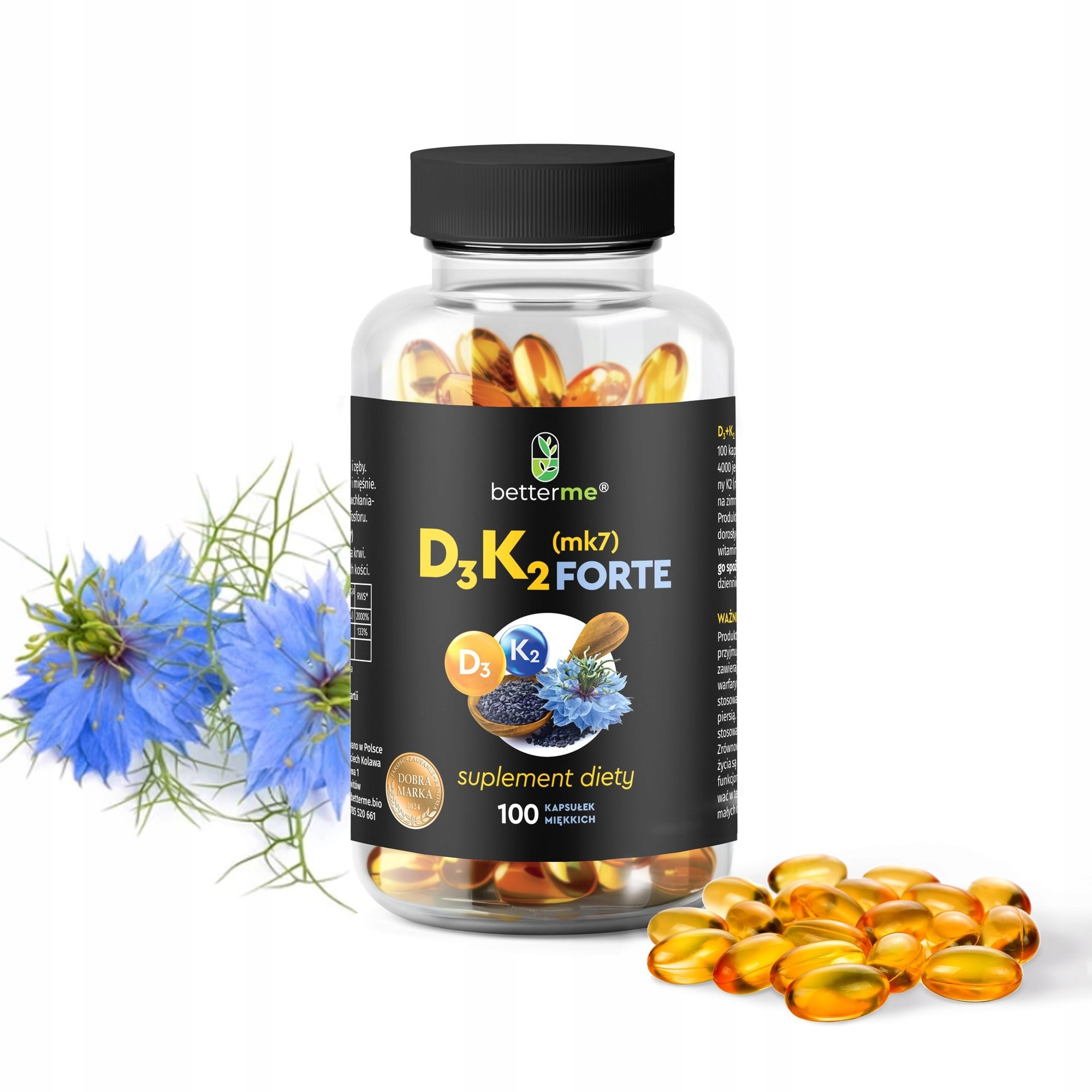 BETTERME_D3 K2 MK7 Forte suplement diety 100 kapsułek