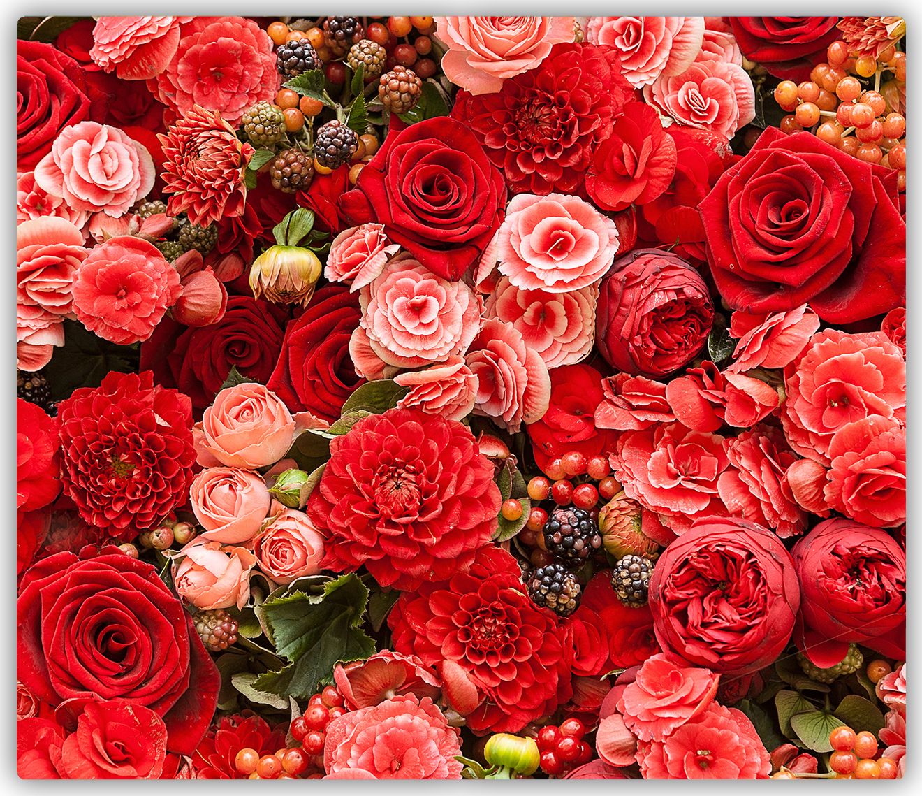 Deska do krojenia Tulup szklana Czerwone kwiaty 3 60x52cm