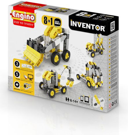 Engino Zestaw klocków 8w1 8 modeli pojazdów budowlanych (0834)