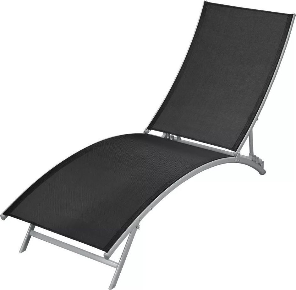 vidaXL leżak, stal i tkanina textilene, czarny (42866)