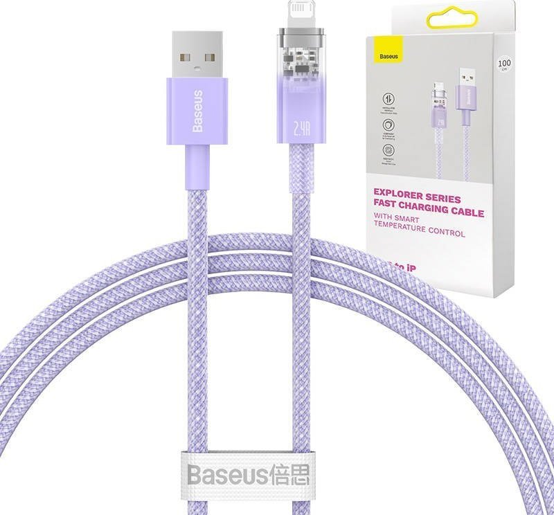 Kabel USB Baseus USB-A - Lightning 1 m Fioletowy (CATS010005)