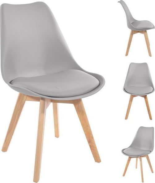 Mufart Zestaw 4 szarych krzeseł do jadalni/salony bądź gabinetu ATTE