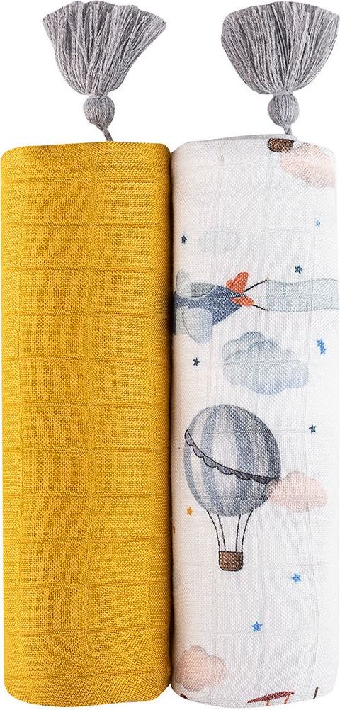 Szumisie Szumisie, Zestaw dwóch bambusowych otulaczy Miodowy, Samoloty