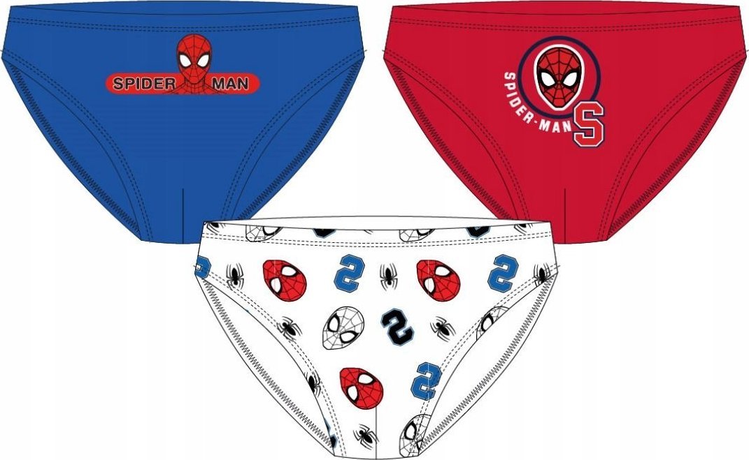 Disney MAJTKI SLIPY CHŁOPIĘCE SPIDERMAN 3-PACK 128/134