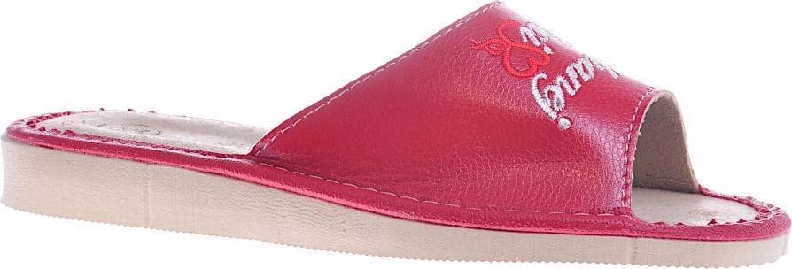 Pantofelek24 Skórzane kapcie klapki dla Babci /A5-1 7537A S156/ 36