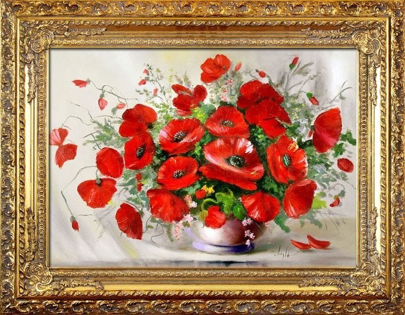 GO-BI Obraz "Maki" ręcznie malowany 70x90cm