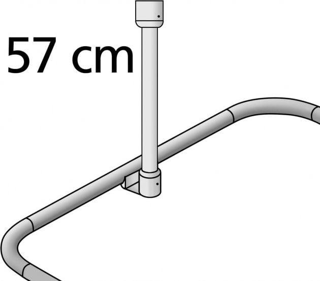 Wenko karnisz prysznicowy 2,5 x 57 cm chrom aluminiowy
