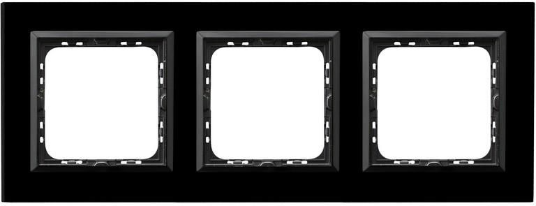 Ospel Ramka potrójna Sonata szkło czarny (R-3RGC/32/25)