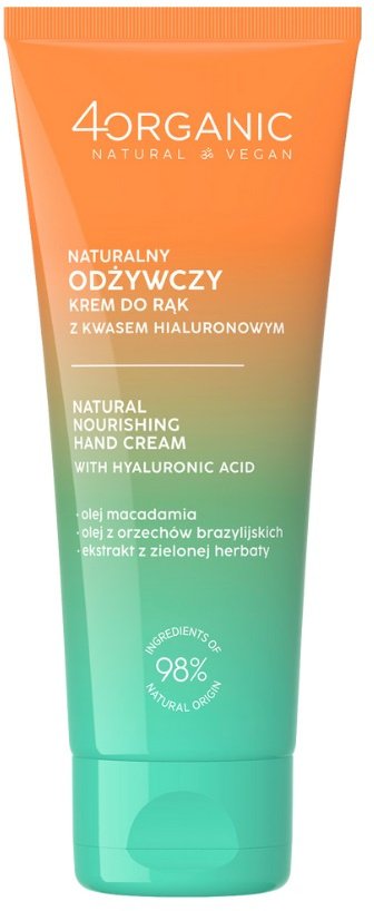 4organic Naturalny odżywczy krem do rąk z kwasem hialuronowym 75ml