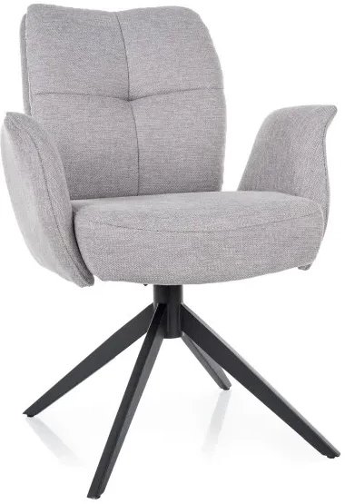Krzesło tapicerowane WING BREGO jasnoszare obracane SIGNAL