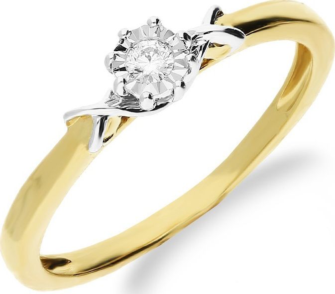 Lovrin ZŁOTY PIERŚCIONEK 585 Z BRYLANTEM ZARĘCZYNOWY