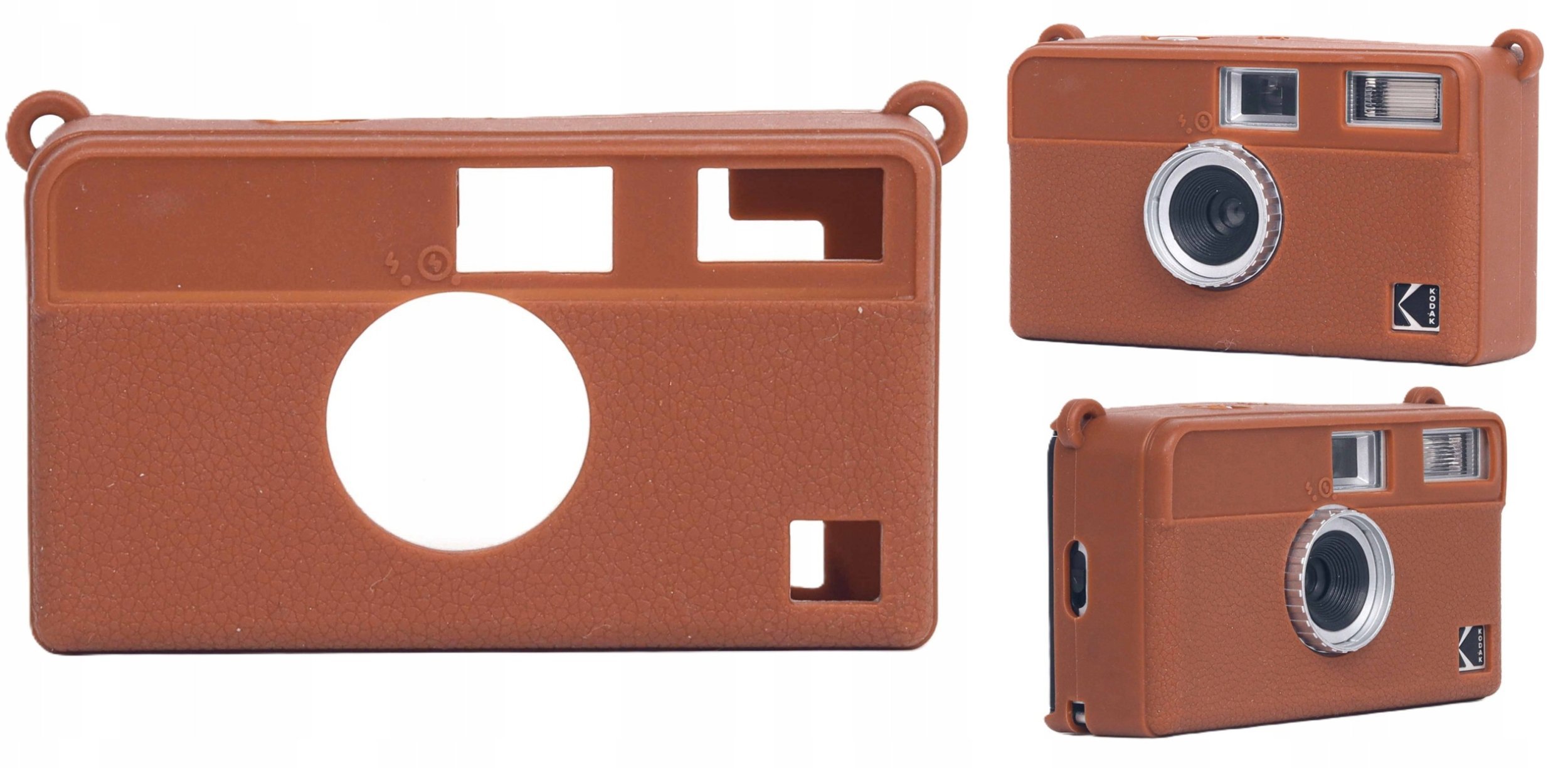 Futerał Etui Pokrowiec Case Silikon Kodak Ektar / H35 / H35n / Ultra F9 / Brązowy