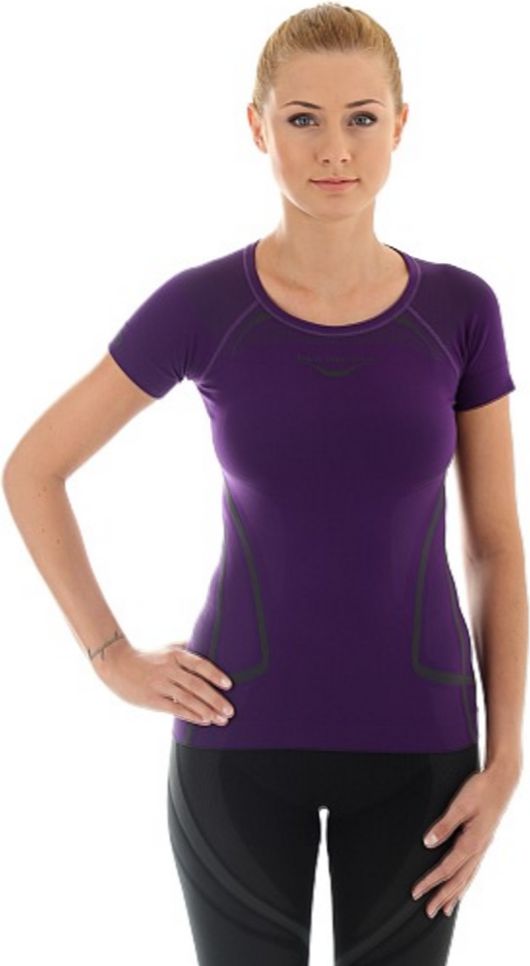 Brubeck Koszulka damska z krótkim rękawem "SWIFT" fioletowa r. XL (SS10820)
