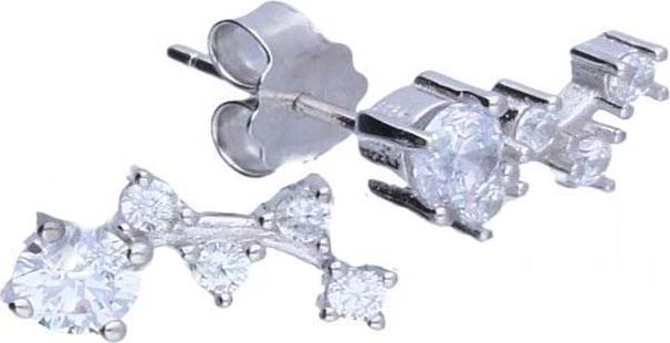 Lovrin Srebrne kolczyki 925 na sztyft z cyrkoniami 1,53g