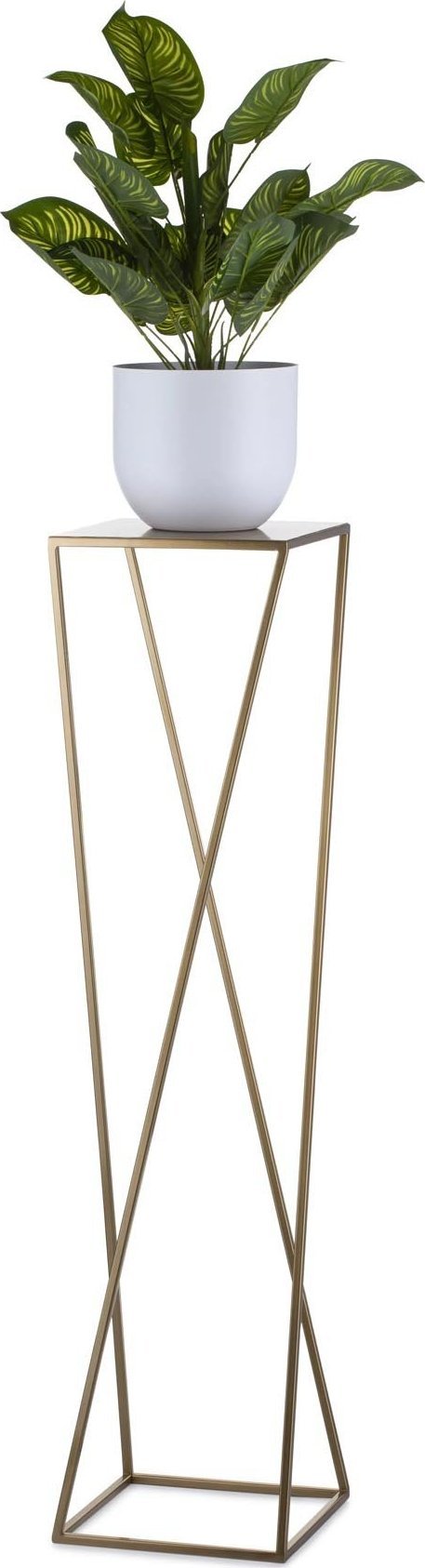 HowHomely Kwietnik stojący na kwiaty 100 cm złoty LOFT