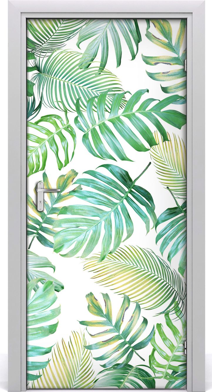 Tulup Fototapeta samoprzylepna na drzwi 95 x 205 cm tropikalne liście