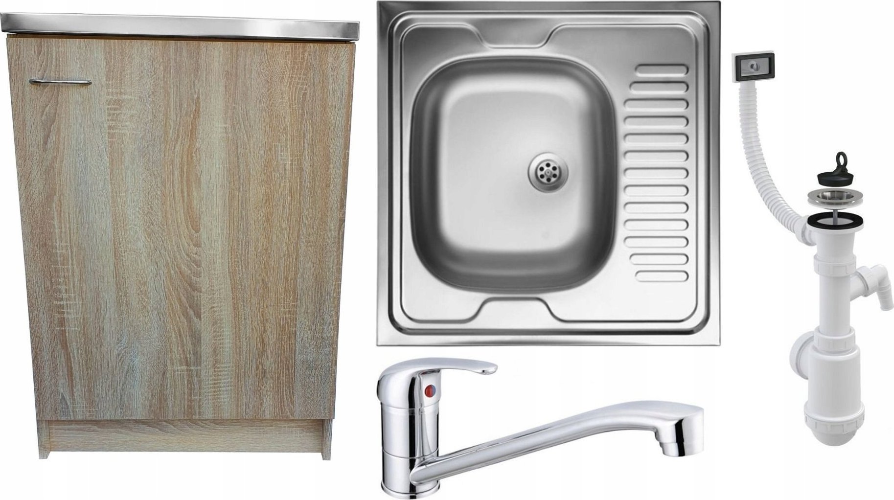 Stamar Szafka kuchenna + zlew + bateria 60 sonoma