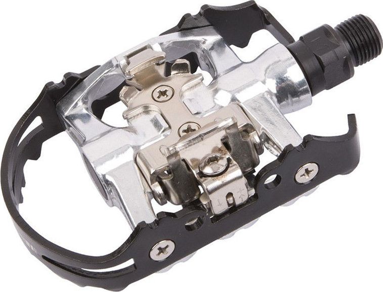 Accent Pedały SECTOR srebrno-czarne, aluminiowe, łożyska kulkowe uniwersalny