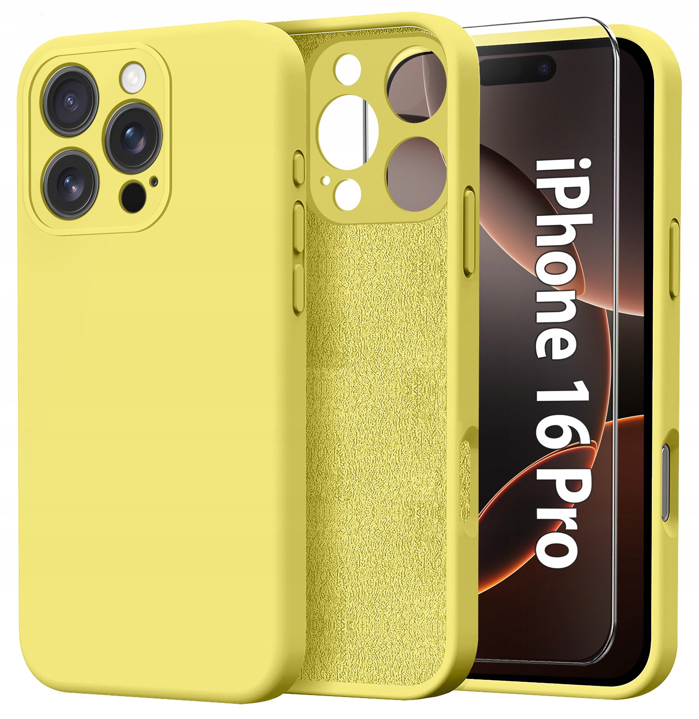Etui do Apple iPhone 16 Pro CASE Silicone ELASTYCZNE + Szkło OCHRONNE 9H