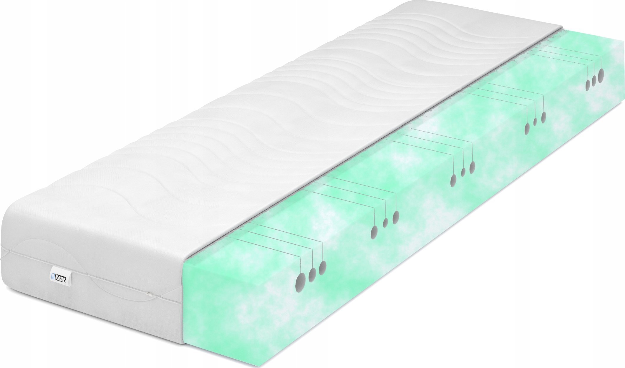 Materac piankowy ACTIV 160x200 17cm | Dwustronny H2/H3 | 7 stref | Pikowany pokrowiec |