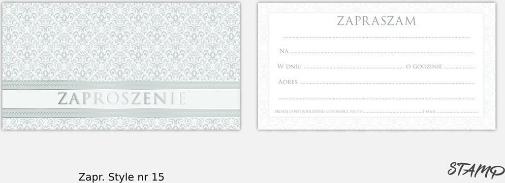 Zaproszenie Style nr 15 (10szt)