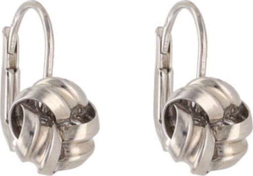 Lovrin Złote kolczyki 585 z białego złota precle 2,28 g