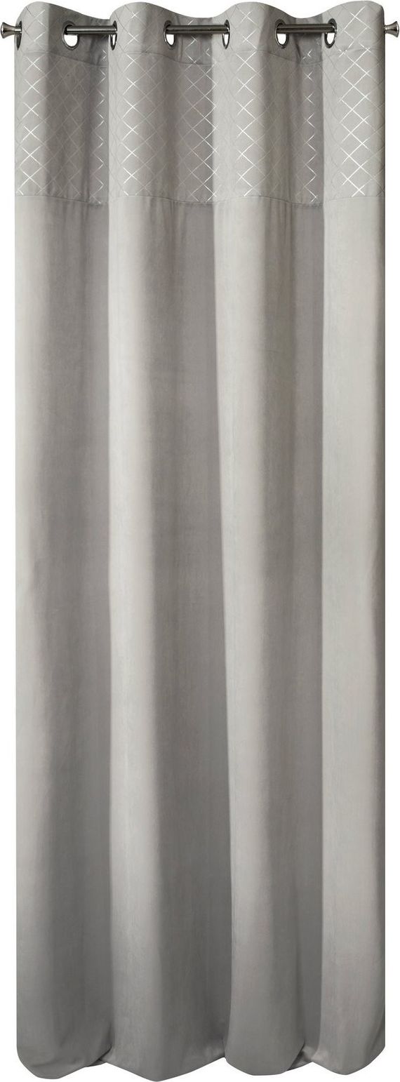 Eurofirany Zasłona Dekoracyjna Velvet Karina2 Srebr 140x250