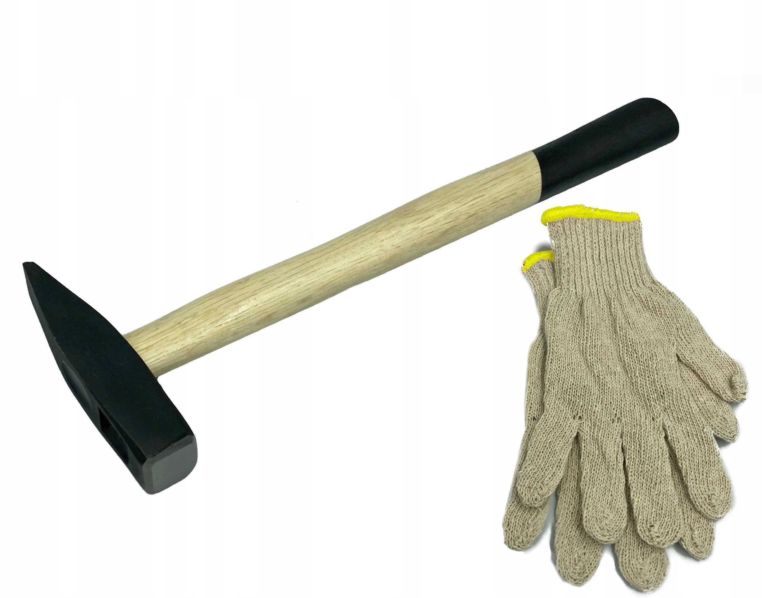 Młotek ślusarski 200g trzonek drewniany + rękawice