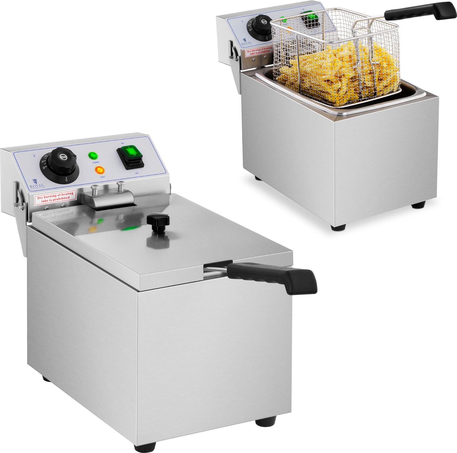 Royal Catering Frytownica nastawna gastronomiczna elektryczna 230 V 3200W 8 L