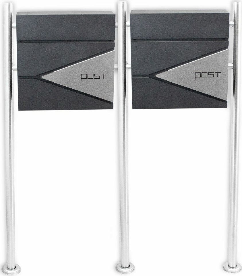 Bituxx SKRZYNKA POCZTOWA Z GAZETNIKIEM NA STOJAKU ZE STALI NIERDZEWNEJ