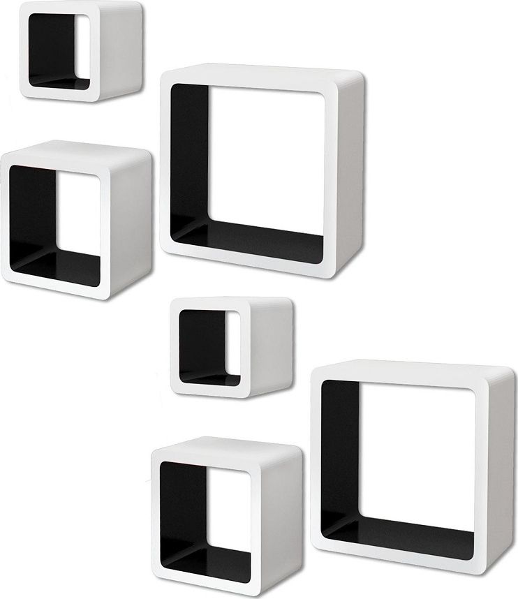 Elior Zestaw biało-czarnych półek ściennych - Luca 3X