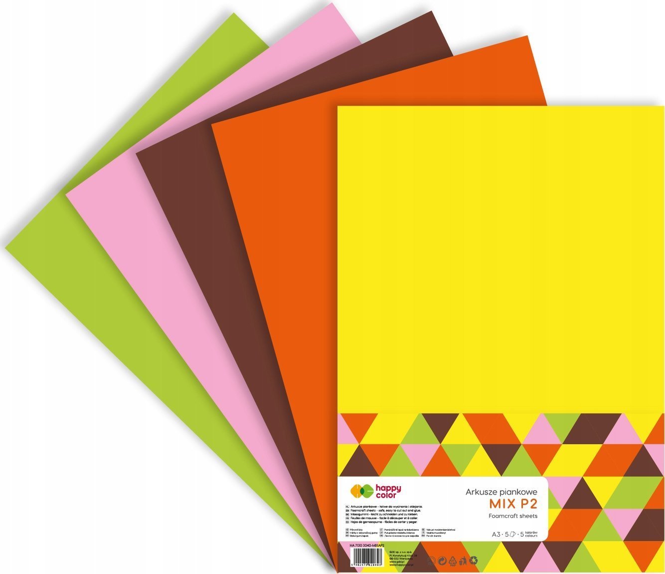 Happy Color Arkusze piankowe A4 5szt mix P2 HAPPY COLOR