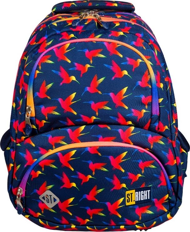 St. Majewski Plecak 4-komorowy Tęczowe ptaki (ST.RIGHT BP-07)