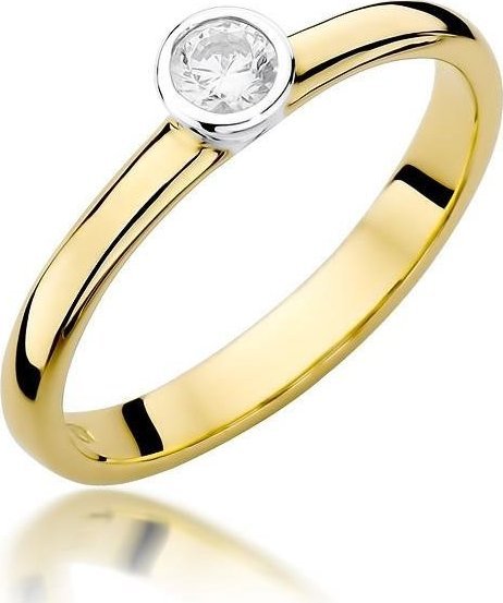 Best Diamonds złoty pierścionek z brylantem 0.15ct 18