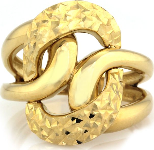 Lovrin Złoty pierścionek 585 duży przeplatany 4,01 g