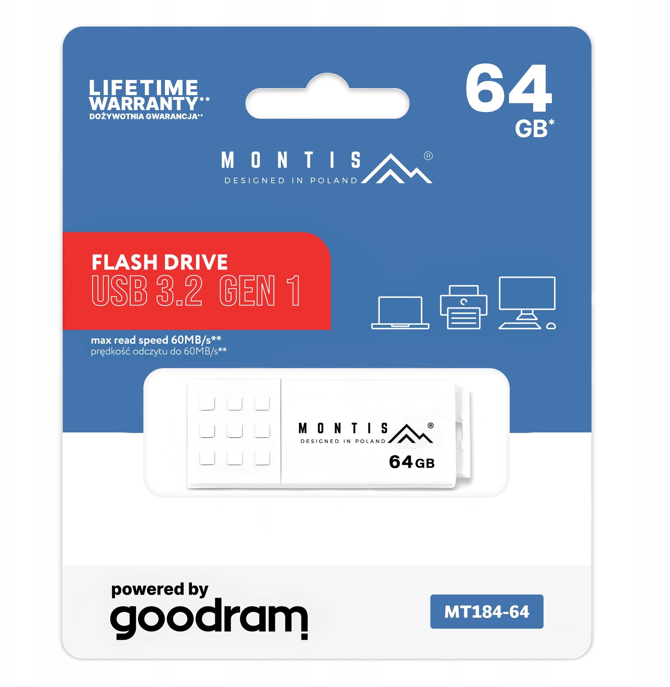 Pamięć USB 3.2 64GB UME3 MT184-64 MONTIS by Goodram