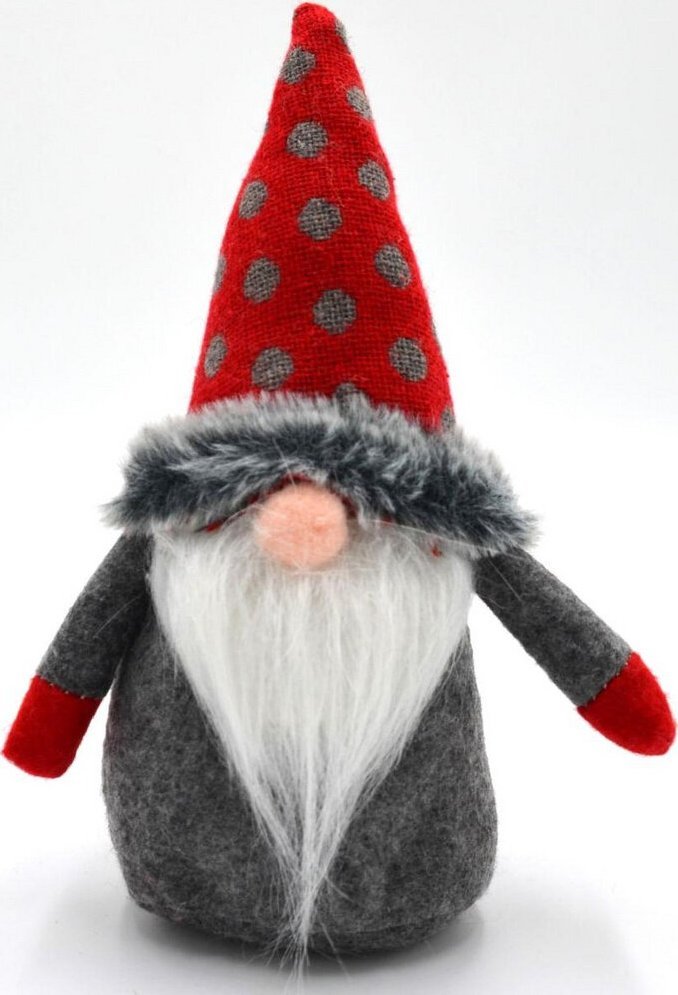 Dekoracja świąteczna Saska Garden MIKOŁAJEK DEKORACYJNY Z WORKIEM NA PREZENT 20CM CZERWONY