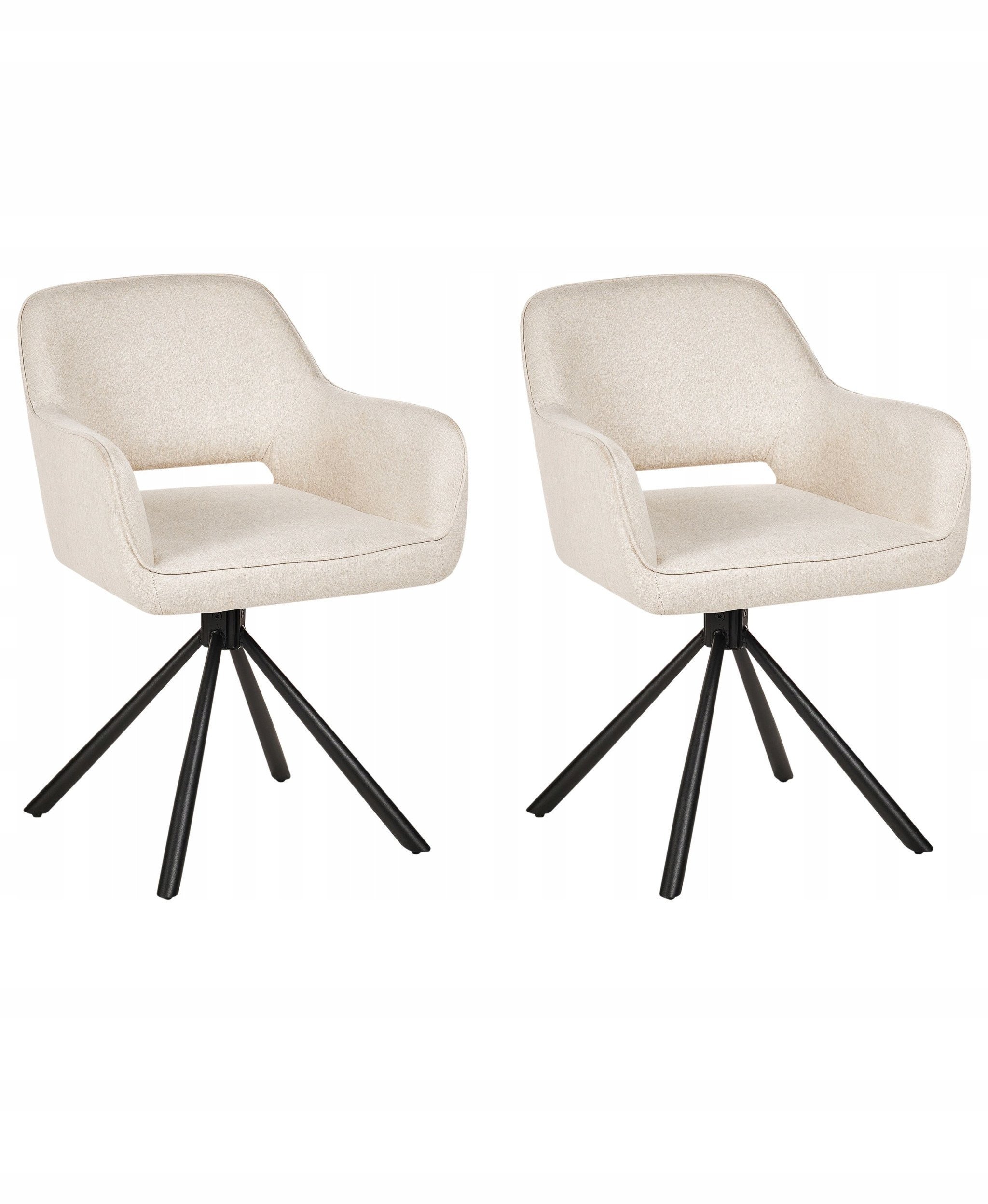 Beliani Zestaw 2 krzeseł do jadalni Obrotowy LOURES Jasnobeżowy