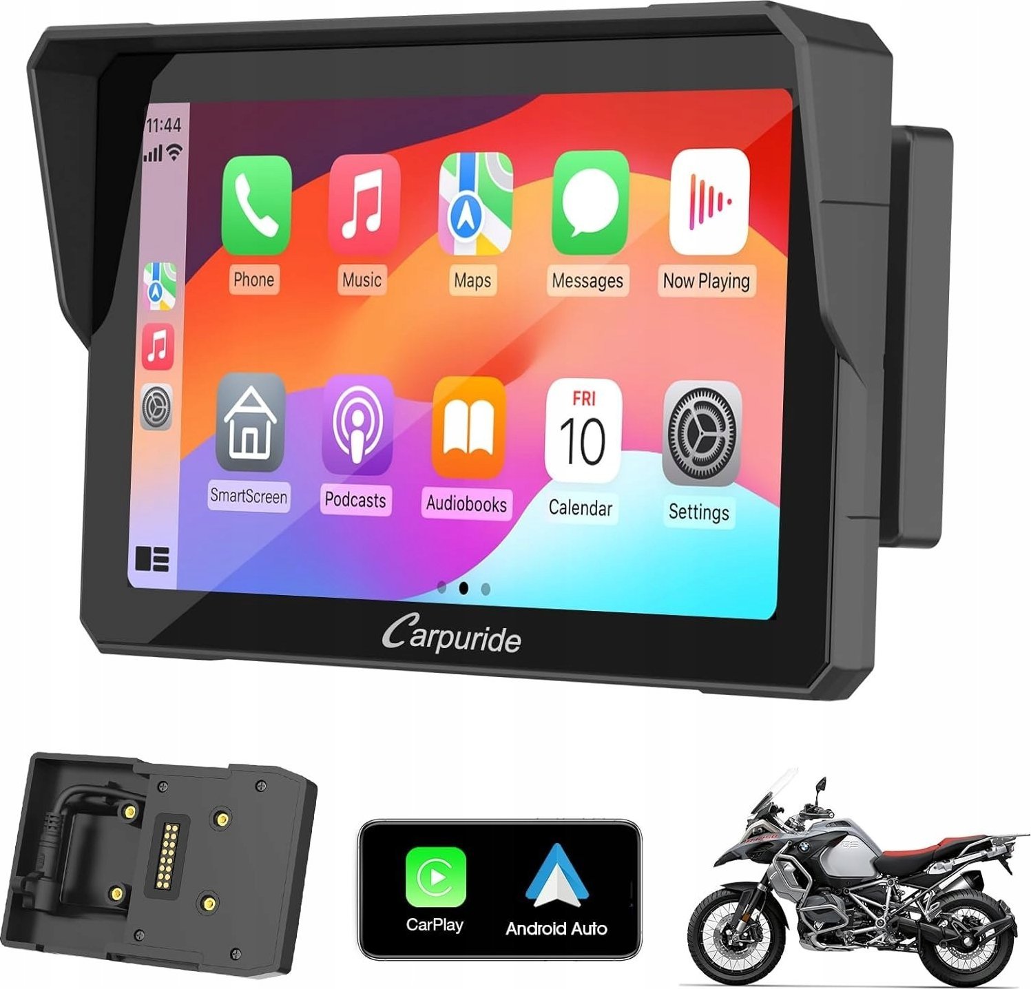 Radio samochodowe Carpuride W702B Motocyklowy ekran Carplay GPS do motocykli BMW motor
