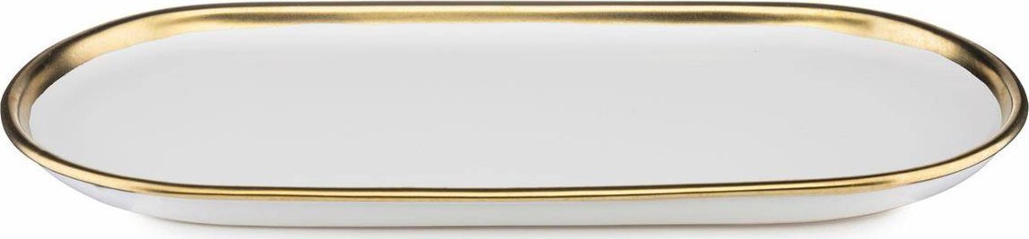 HowHomely Taca dekoracyjna Lovia White Gold 32 cm