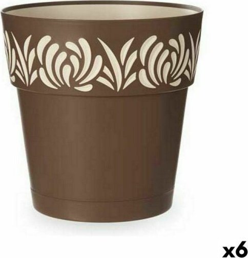Stefanplast Samonawadniająca doniczka Stefanplast Gaia Brązowy Plastikowy 29 x 29 x 29 cm (6 Sztuk)