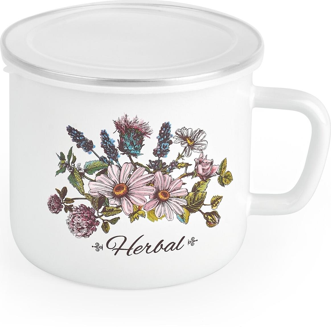 Tadar Kubek emaliowany retro z pokrywką Tadar Herbal 1,4 l