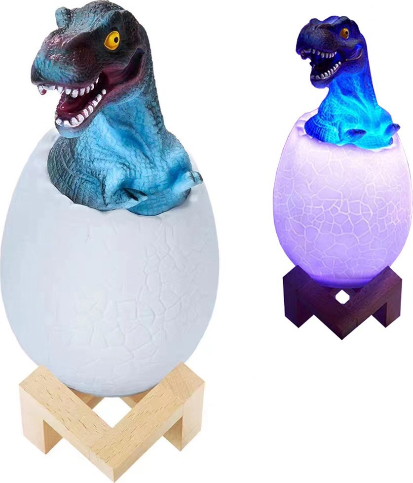 Lampka biurkowa Verk Lampka nocna dinozaur tyranosaur jajko rgb led jajo świecące dla dzieci Lampka nocna dinozaur tyranosaur jajko rgb led jajo świec