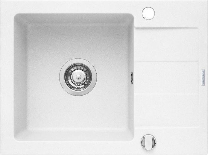 Zlewozmywak Pyramis Zlewozmywak granitowy z ociekaczem Sparta biały (59x44 1B 1D 070027001)