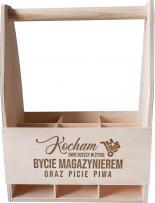 Koszulkowy Kocham dwie rzeczy w życiu: bycie magazynierem oraz picie piwa - drewniane nosidło z grawerem