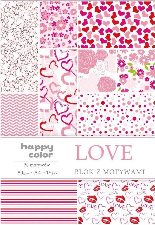 Happy Color Blok A4/15 z motywami Love HAPPY COLOR