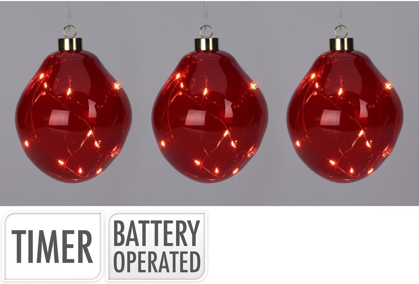 Skrzynkazdrewna Zestaw świecących dekoracji świątecznych, ozdoby choinkowe